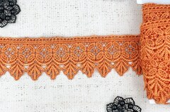 Кружево плетеное, ш. 5,5 см, оранжевый