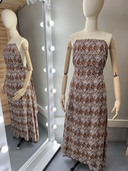 Вискоза штапель Коричневый ромб