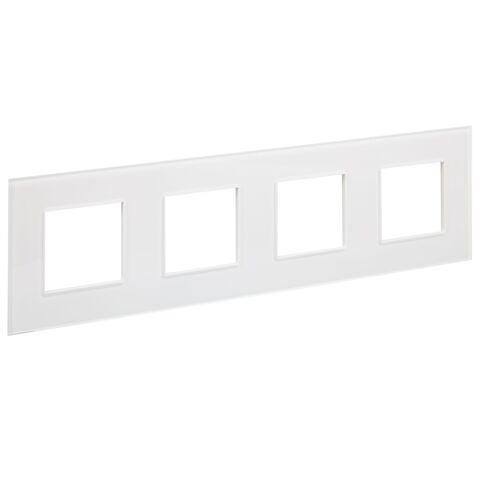 SKANDY Рамка 4-мест. SK-F24W стекло арк. бел. IEK