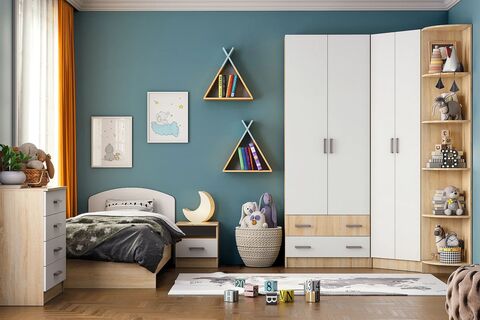 Детская Мартина №1 дуб сонома, белый глянец