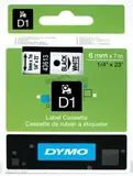 Картридж с лентой DYMO 6мм х 7м , пластик, черный на белой ленте