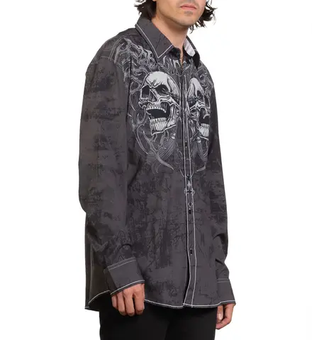 Affliction | Рубашка мужская Shred Fest LS Shirt 110WV948 справа