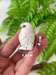 Сова декоративная, белая и коричневая, фигурки декоративные, кукольные миниатюры, 4 см, набор 2 шт.
