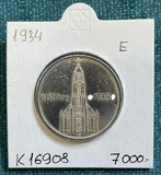 K16908 1934 Германия 5 марок рейхсмарок Кирха подписная E Ag-900, 13.88 gr