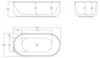 BelBagno BB401-1700-800 Отдельностоящая, овальная акриловая ванна в комплекте со сливом-переливом цвета хром 1700x800x600