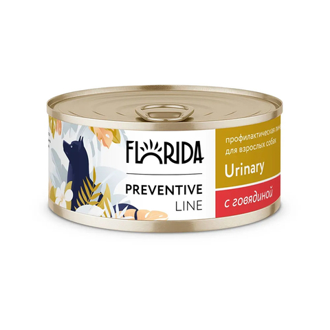 Влажный корм Florida Urinary для собак Профилактика мочекаменной болезни, с говядиной 100 г