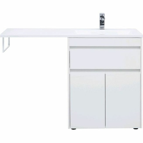 Aquanet 239216 Тумбас раковиной Токио 130 R напольная 1 ящик 2 фасада цвет белый глянец (239216)
