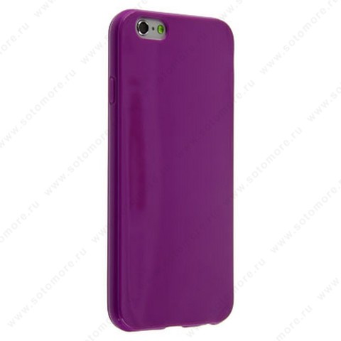 Накладка силиконовая для Apple iPhone 6S/ 6 с жестким ребром глянцевый фиолетовый
