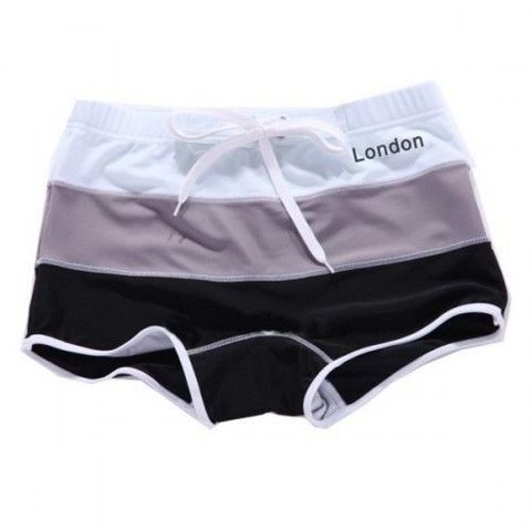 Мужские плавки хипсы в белую, серую, черную полоску  Aussiebum London Hip