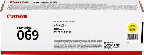 Тонер-картридж желтый Canon Cartridge 069Y 5091C002 для MF752Cdw/MF754Cdw, LBP673Cdw 1900 стр.