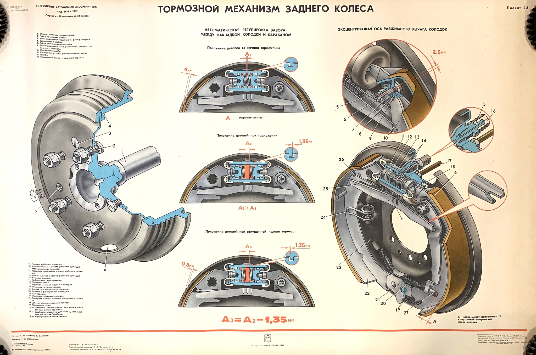 Москвич 2141 тормозная система схема