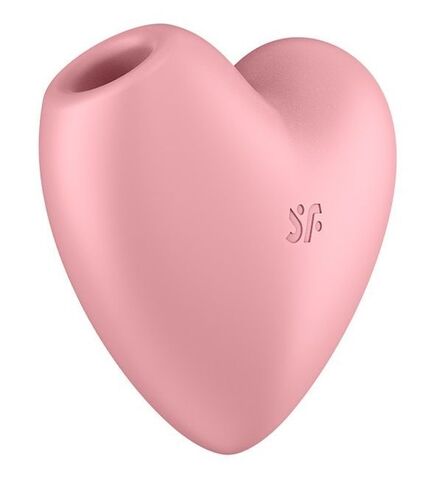 Розовый вибромассажер Cutie Heart с вакуум-волновой стимуляцией - Satisfyer 4037264