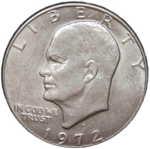 США 1 доллар (dollar) 1972 D ''Эйзенхауэр'' (XF)