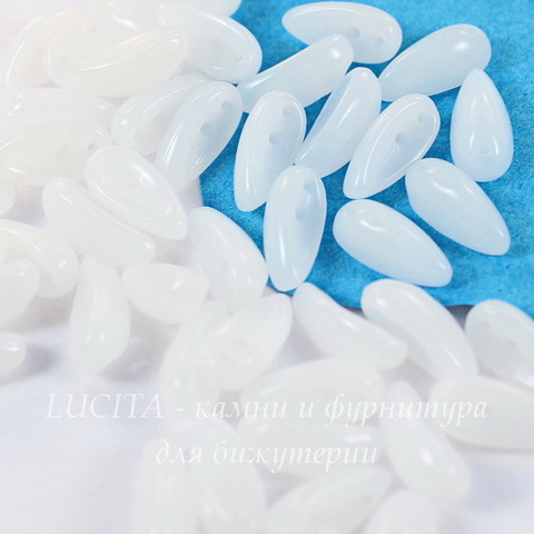 Бусина Chilli Перчик с 2 отверстиями, 11х5х4 мм, белая мелованная, 10 шт