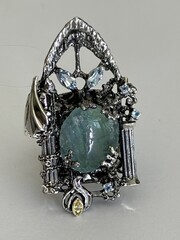 Флюорит (кольцо из серебра)