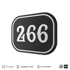 Номерок на дверь квартиры 266, для кабинета, офиса, шильдик 9 х 7 см, черный, Айдентика Технолоджи