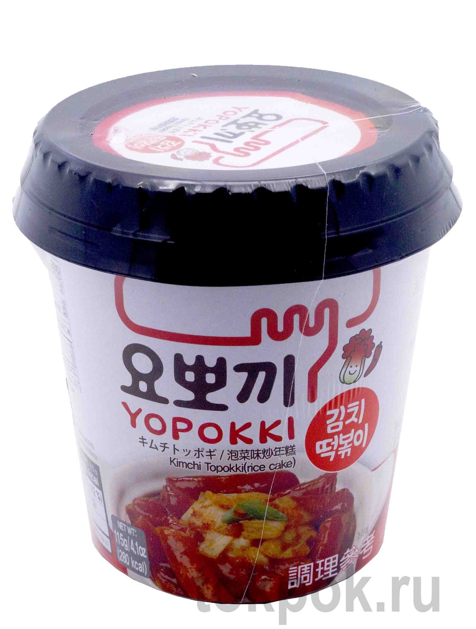 Токпокки (рисовые клецки) Yopokki с соусом кимчи, 115 гр