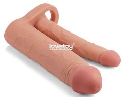 Телесная насадка для двойного проникновения Add 2 Pleasure X Tender Double Penis Sleeve - 20 см. - 