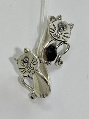 Котенок (серьги из серебра)