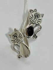 Котенок (серьги из серебра)