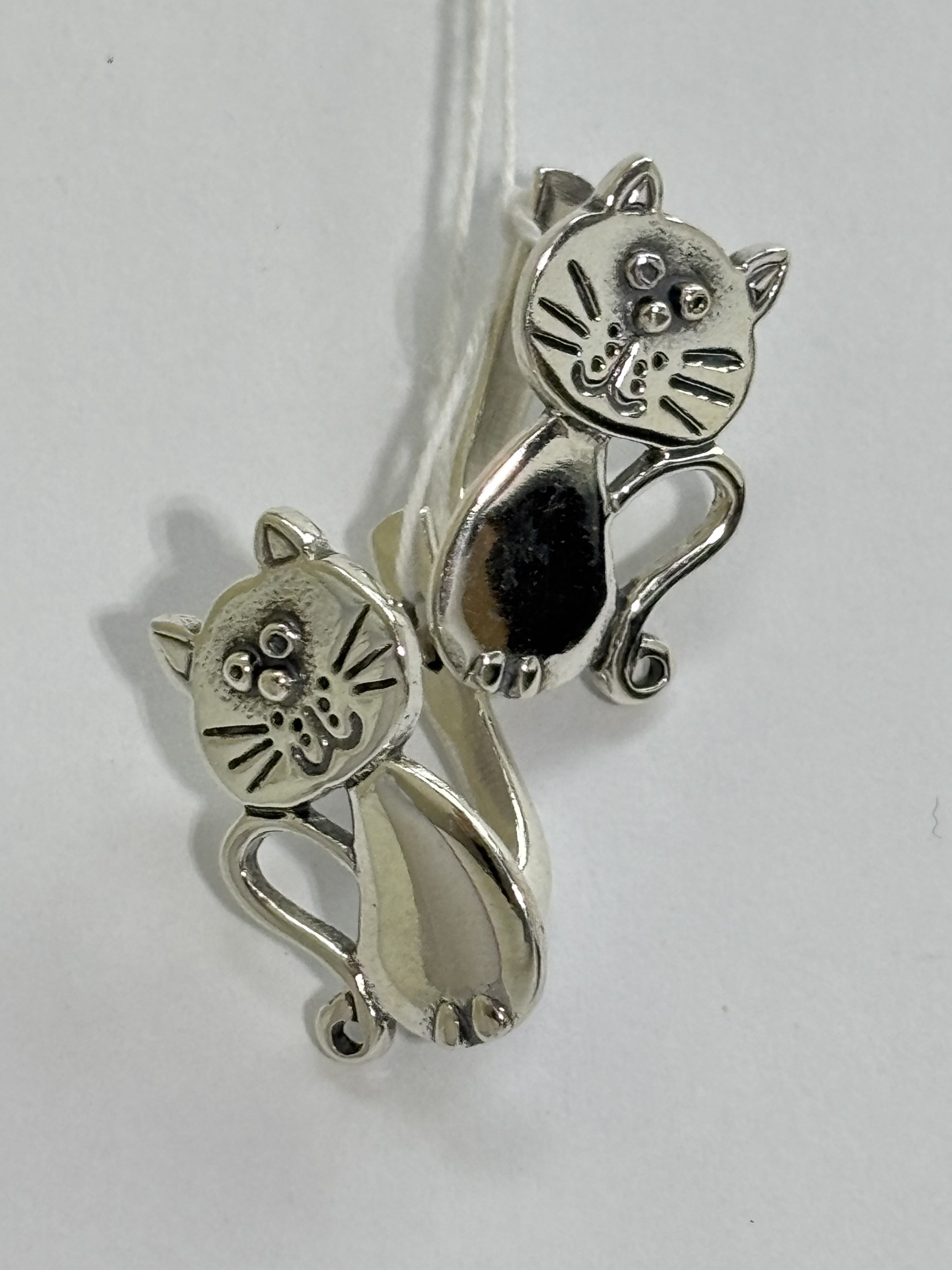 Котенок (серьги из серебра)