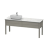 Duravit Luv Консоль из кварцевого камня с 1-м вырезом, 20x1788x595, раковина слева , цвет белый структурный LU9468L1717