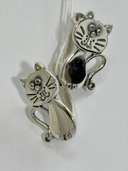 Котенок (серьги из серебра)