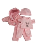 Комплект с курткой - Розовый. Одежда для кукол, пупсов и мягких игрушек.