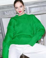 Свитер зеленый с ромбами