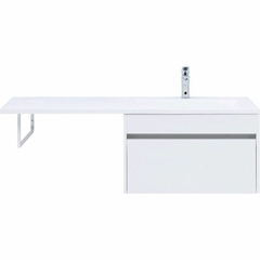 Aquanet 239218 Тумба с раковиной Токио 130 R подвесная 1 ящик цвет белый глянец (239218) фото