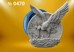 Силиконовый молд   Аист  (медальон)  № 0470