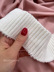 Подвяз вязаный белый (теплый белый) 0,7-0,75 м, ширина 6 см