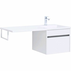 Aquanet 239209 Тумба с раковиной Токио 110 R подвесная 1 ящик цвет белый глянец (239209) фото