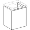 Шкафчик для раковины Geberit Acanto, с одной дверью и сифоном: B=44.5см, H=53.5см, T=37.5см, белый / ультраглянцевый лакированный, белый / глянцевое стекло