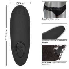 Черные кружевные трусики с вибромассажером Remote Control Panty Set L/XL - 