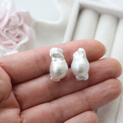 Жемчуг натуральный барочный, 21 мм и 22 мм, 2 жемчужины, Ж002-15