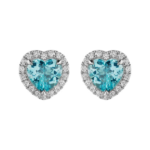 Серьги Пусеты с Турмалином Параиба и Бриллиантами, E0015-32/1