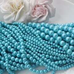 Майорка Голубая бирюза 4 мм, 1 нить, МА076