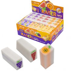 
          Ластик Yalong, синтетический каучук, прямоугольный, цвет ассорти, 46*20*15 мм, "Фруктики"