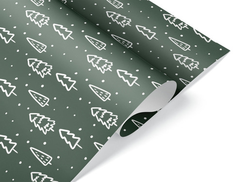 Упаковочная бумага, Зимний лес, 80 г, 0,7*1 м, 5 листов