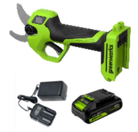 Секатор аккумуляторный Greenworks PR24320, 24V, 32 мм, c 1 х АКБ 4 Ач и ЗУ (PR24320UB)