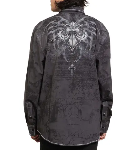 Affliction | Рубашка мужская Shred Fest LS Shirt 110WV948 сзади
