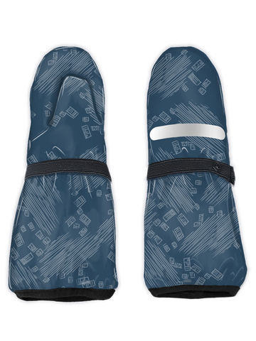 Темно-синие варежки DUCK с принтом