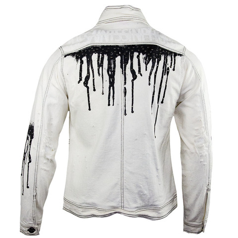 The Saints Sinphony | Куртка джинсовая мужская DRIP JACKET WHITE TSJ052 спина