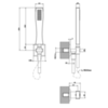 Gessi Mimi Душевой комплект: вывод воды на 1/2”, держатель и ручной душ, цвет: Finox 31223#149