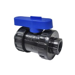 Кран шаровой компрессионный ПНД, DN 20, PN 16, наружная резьба -1/2, внутренняя резьба -1/2, обжимной для ПЭ труб, Кудиновский трубный завод