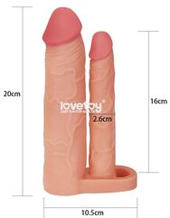 Телесная насадка для двойного проникновения Add 2 Pleasure X Tender Double Penis Sleeve - 20 см. - 