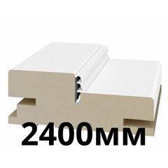 Дверная коробка телескопическая 80х30х2400мм экошпон Белый снежный