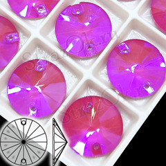 Стразы пришивные неоновые Rivoli Neon Rose SI, Риволи Круг розовый Шиммер неон на StrazOK.ru