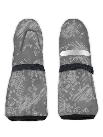 Серые влагостойкие варежки DUCK с принтом